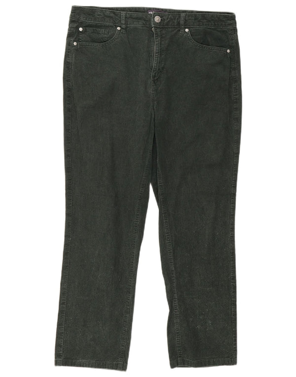 Marks & Spencer Pantalones Cortos de Pana para Mujer UK 40 Large W32 L24 Verde