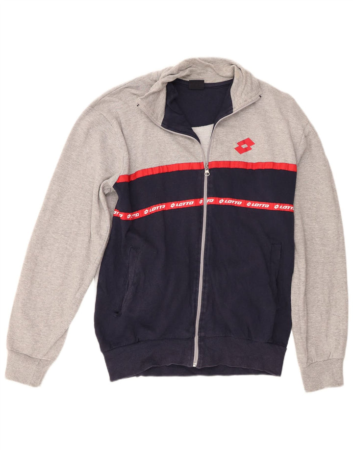Lotto Hombre Chaqueta De Chándal Con Gráfico IT 50 Large Gris Colorblock Algodón