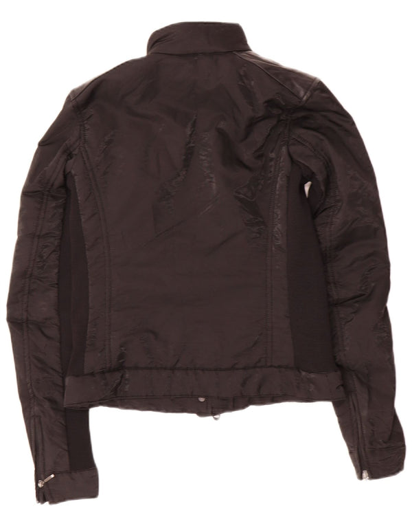 Refrigiwear Chaqueta Cruz Crop Racer para mujer UK 10 Small Polivinilo negro