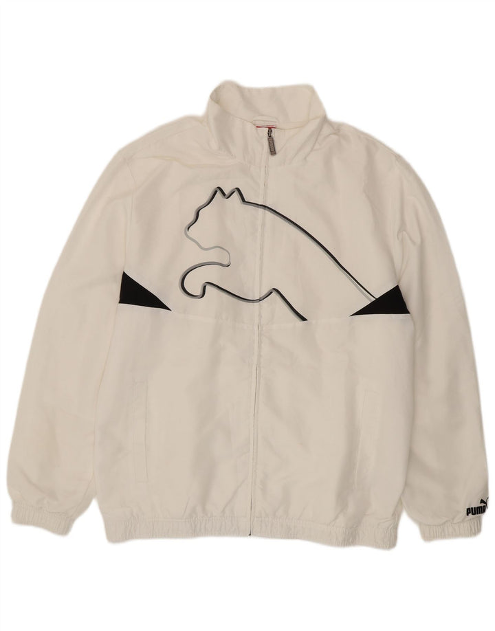 Puma Mujer Graphic Chándal Top Chaqueta Grande Blanco Colorblock Poliéster