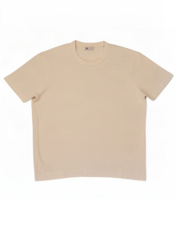 Zara Hombre Camiseta Top Grande Blanco