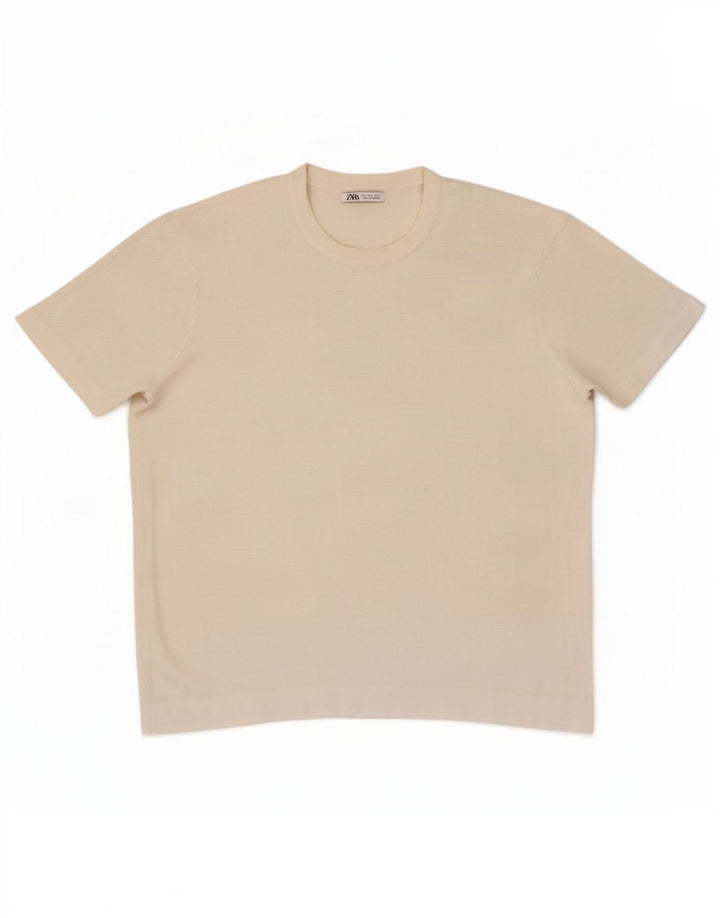 Zara Hombre Camiseta Top Grande Blanco