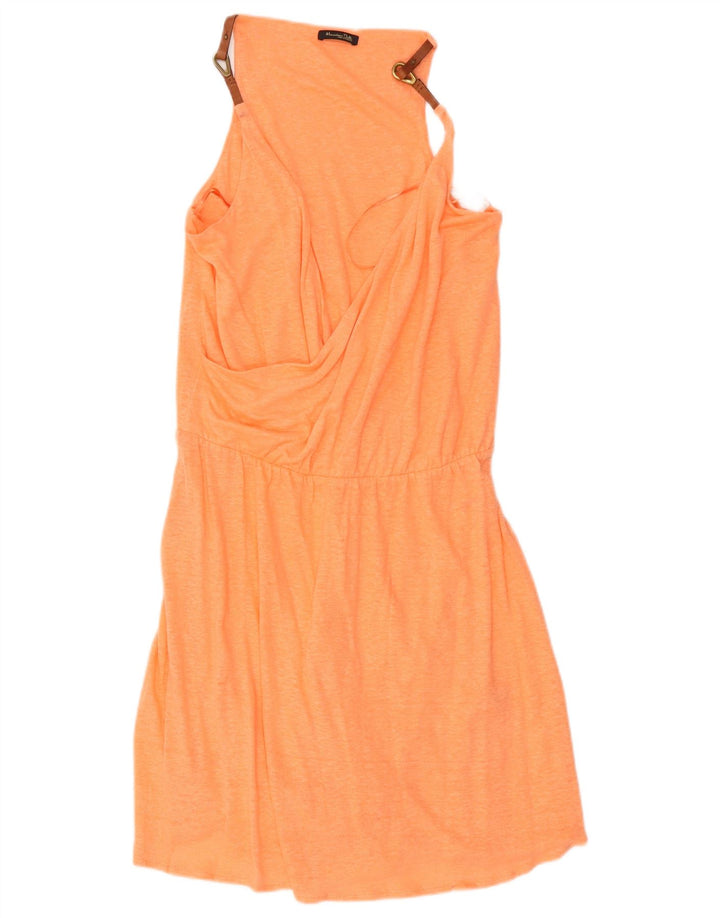 Massimo Dutti Vestido tubo para mujer UK 42 Lino moteado naranja mediano