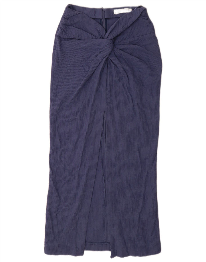 Zara Mujer Falda Maxi Mediana W28 Algodón Azul