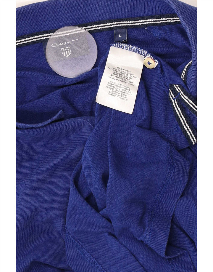 Gant Polo Hombre Grande Azul Algodón