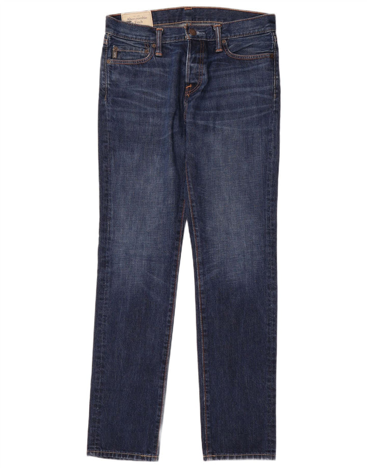 ABERCROMBIE & FITCH Vaqueros ajustados para hombre W30 L32 Algodón azul