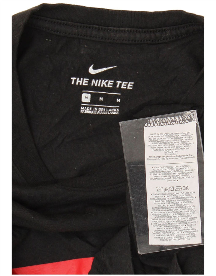 Nike Camiseta gráfica para hombre Top mediano de algodón negro