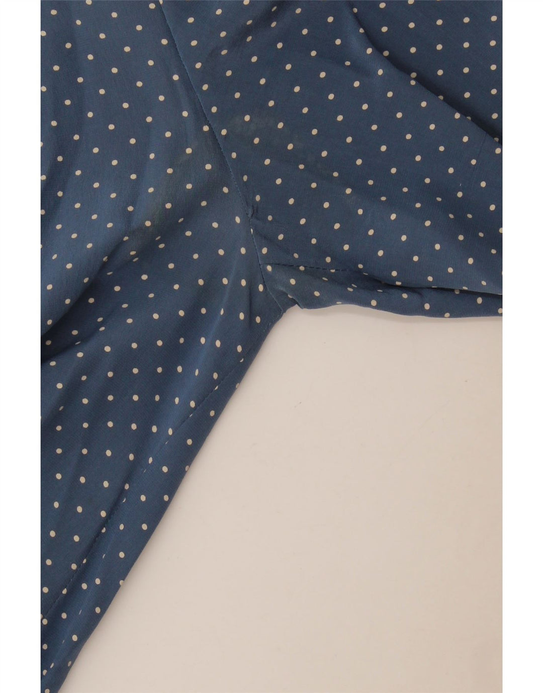 Vintage mujer A-Line vestido Reino Unido 12 azul medio manchado