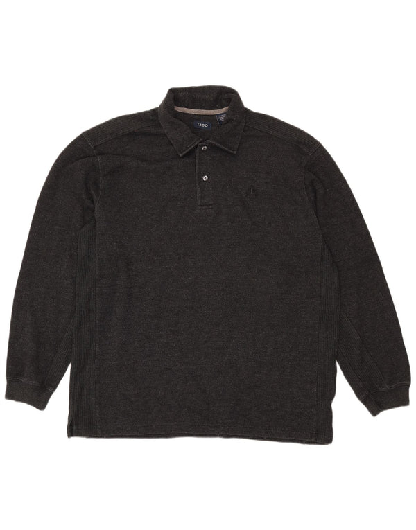IZOD Polo de manga larga para hombre XL Algodón negro