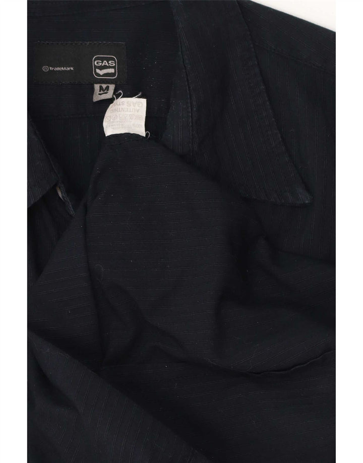 Camisa Gas Hombre Algodón Rayas Azul Marino Medio
