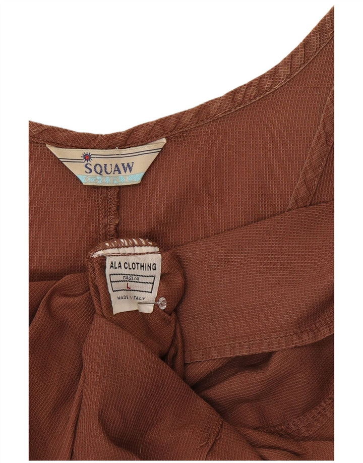 Squaw Vestido largo sin mangas para mujer UK 44 Grande Marrón