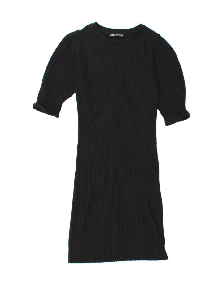 ZARA Womens Jumper Dress UK 12 Medium Black Polyester Vintage Zara and Second-Hand Zara from Messina Hembry 