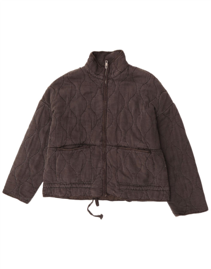 Zara Mujer Chaqueta Acolchada Extragrande UK 44 Mediano Poliéster Negro