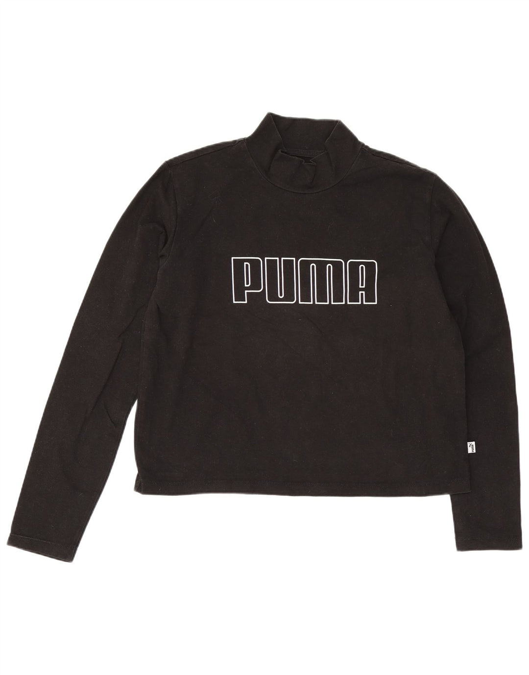 Puma Mujer Crop Graphic Top Manga Larga UK 12 Medium Negro