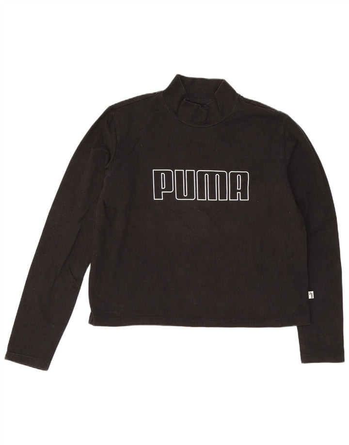 Puma Mujer Crop Graphic Top Manga Larga UK 12 Medium Negro