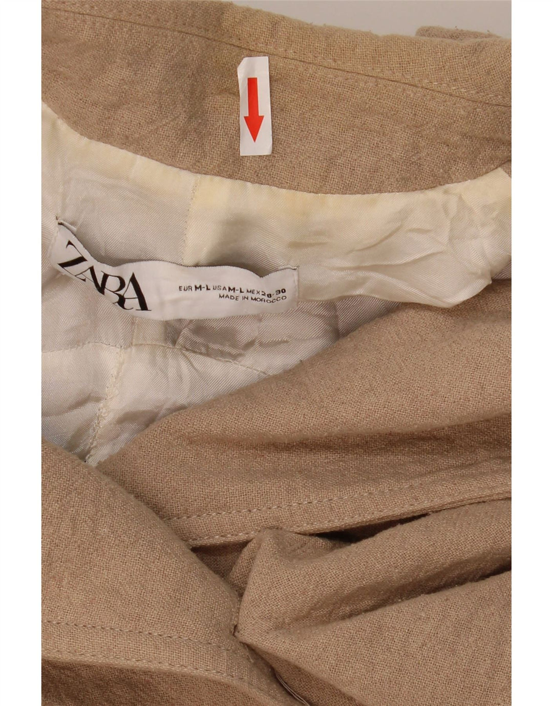 ZARA Mujer Abrigo Cruzado UK 44 Algodón Beige Medio