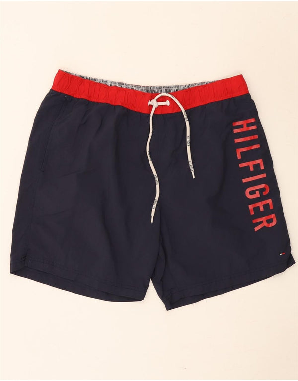 Tommy Hilfiger Bañador con estampado gráfico para hombre XL Azul marino Colorblock