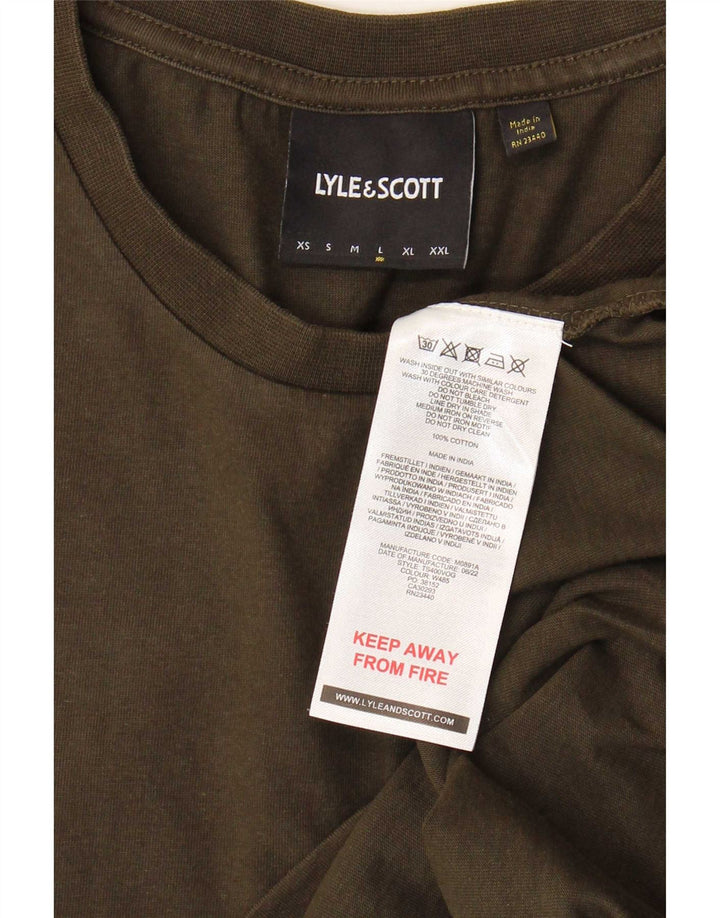 Lyle & Scott - Camiseta para hombre, talla grande, color caqui, algodón