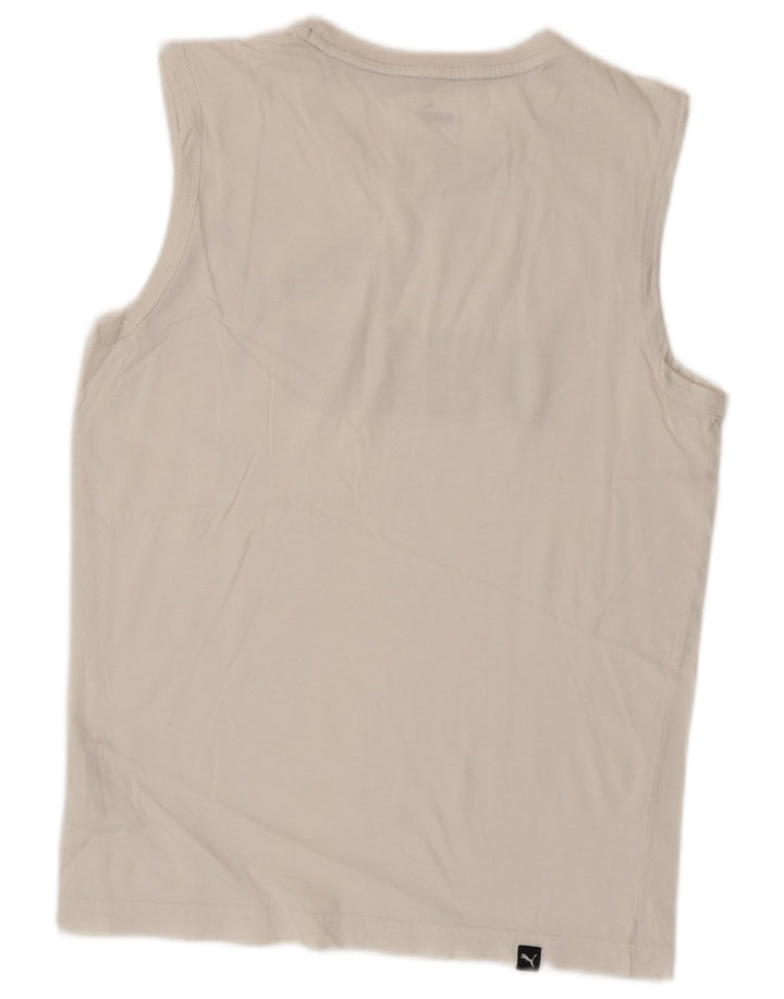 Puma Hombre Gráfico Chaleco Top Pequeño Blanco