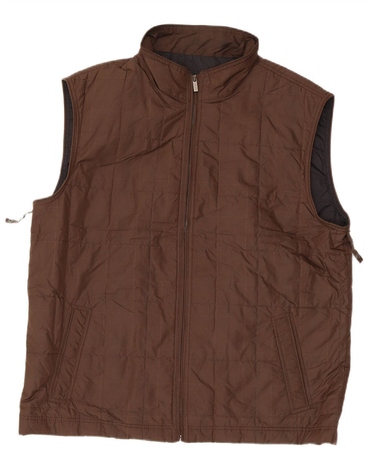 MASSIMO DUTTI Chaleco acolchado para hombre UK 40 Large Marrón