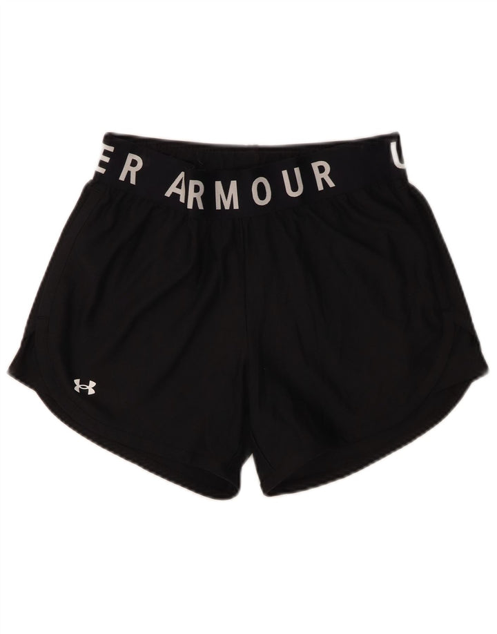Under Armour Pantalones cortos deportivos gráficos para mujer UK 10 Small Poliéster negro