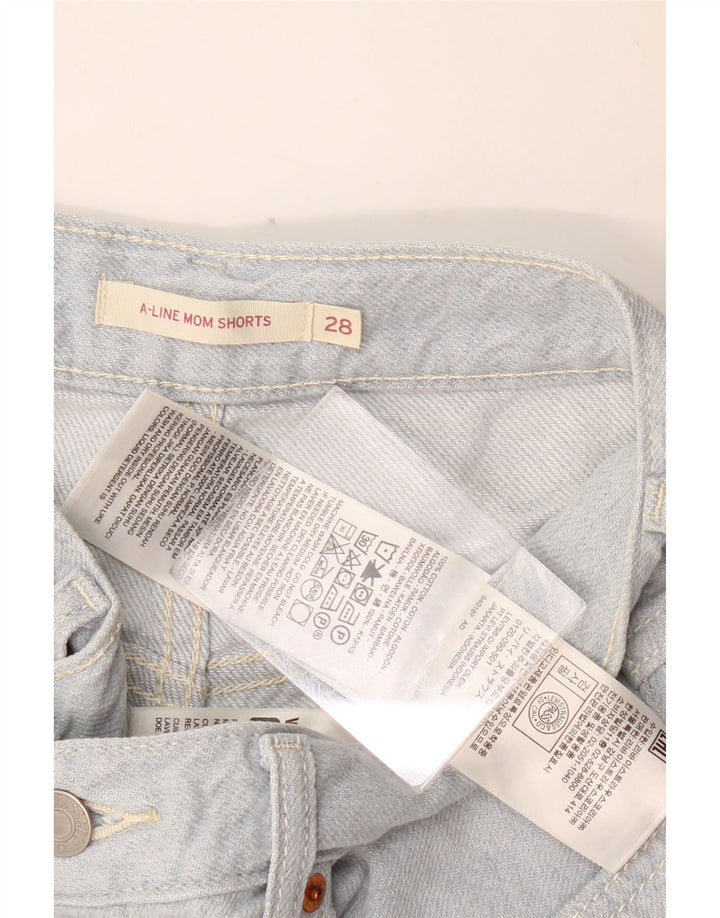 LEVI'S Mujer Mom Denim Shorts W28 Algodón Azul Medio