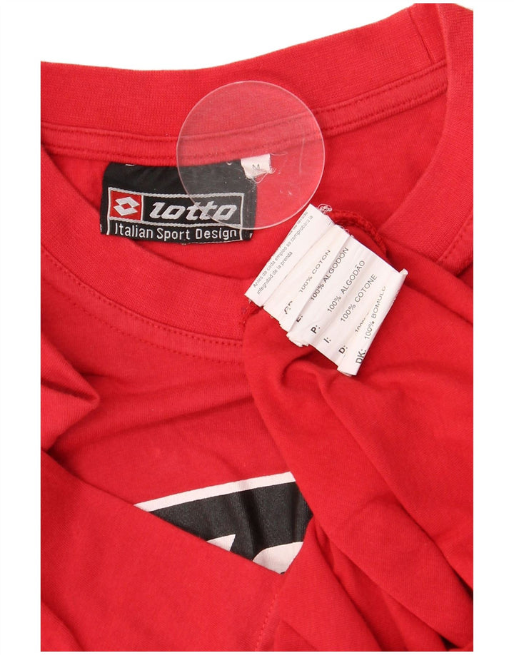 LOTTO Camiseta gráfica para hombre Top Medium Red Cotton