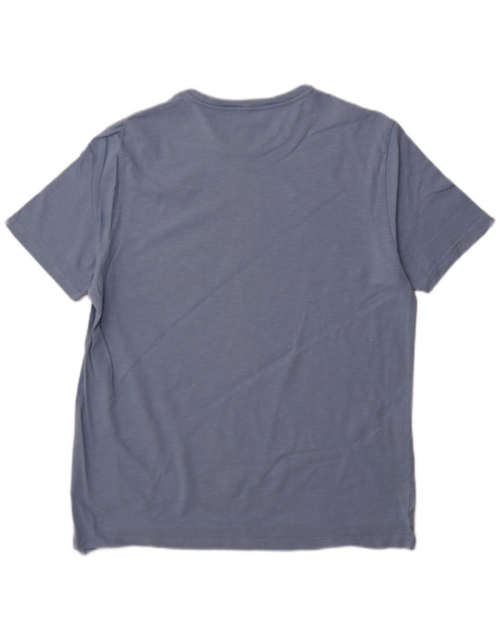 FAT FACE Camiseta gráfica para hombre Top XL Algodón moteado azul