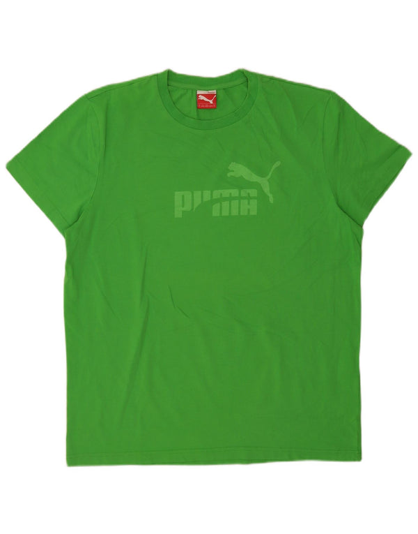 Puma Camiseta gráfica para hombre Top XL Algodón verde