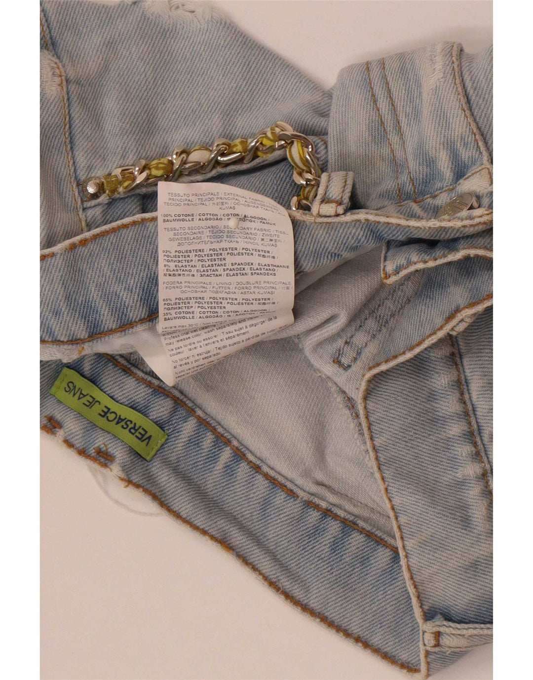 Versace Shorts De Mezclilla Desgastados W28 Algodón Azul Medio |