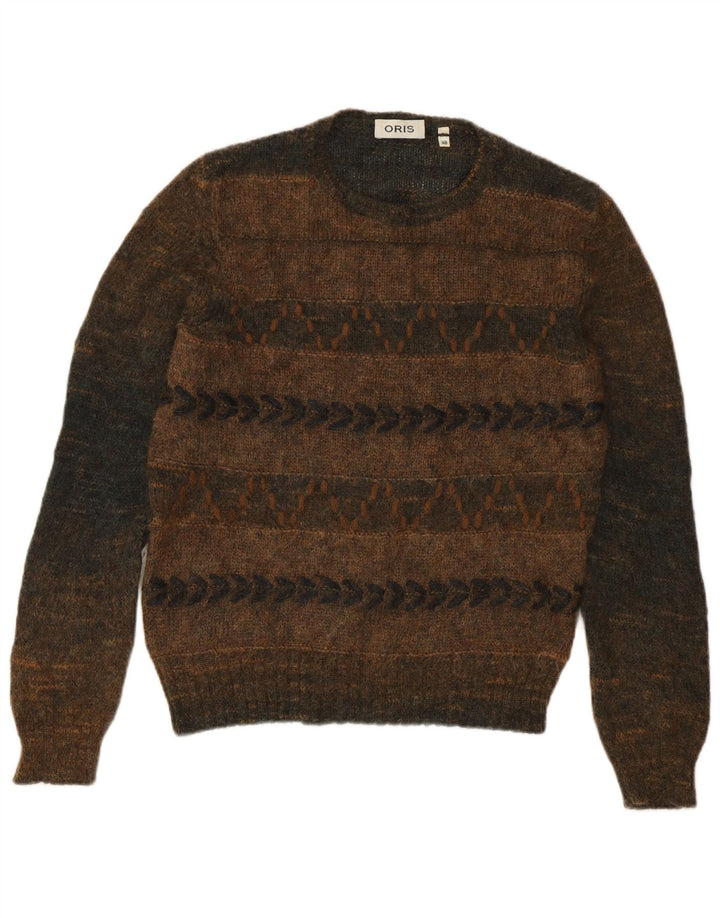 Oris Jersey De Cuello Redondo IT 48 Mohair De Rayas Marrón Medio |