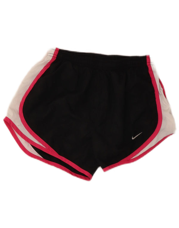 Nike Pantalones cortos deportivos para mujer UK 6/8 XS Negro Colorblock Poliéster