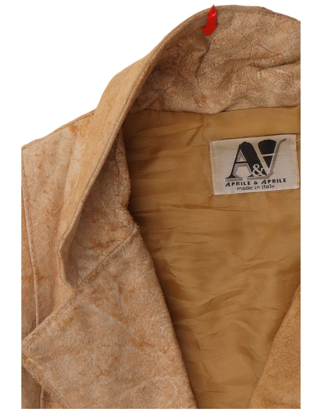 VINTAGE Chaqueta de ante para mujer Reino Unido 12 Cuero beige medio