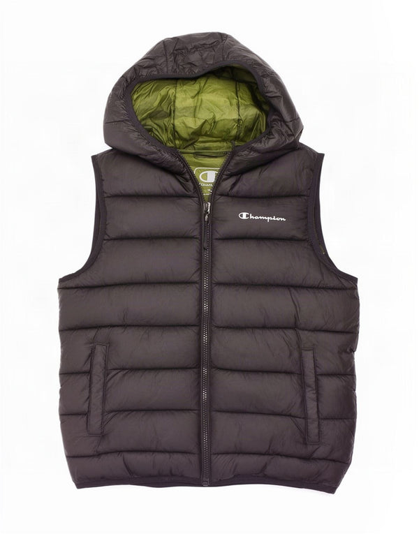 Champion Chaleco acolchado con capucha para niños 11-12 años Grande Poliéster negro