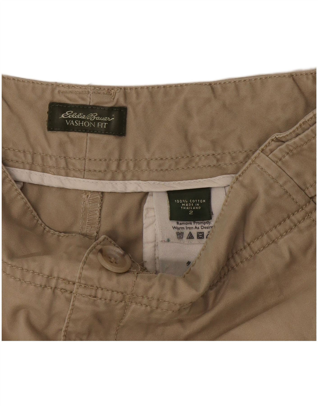 EDDIE BAUER Pantalones cortos chinos Vashon Fit para mujer US 2 XS W25 Algodón beige