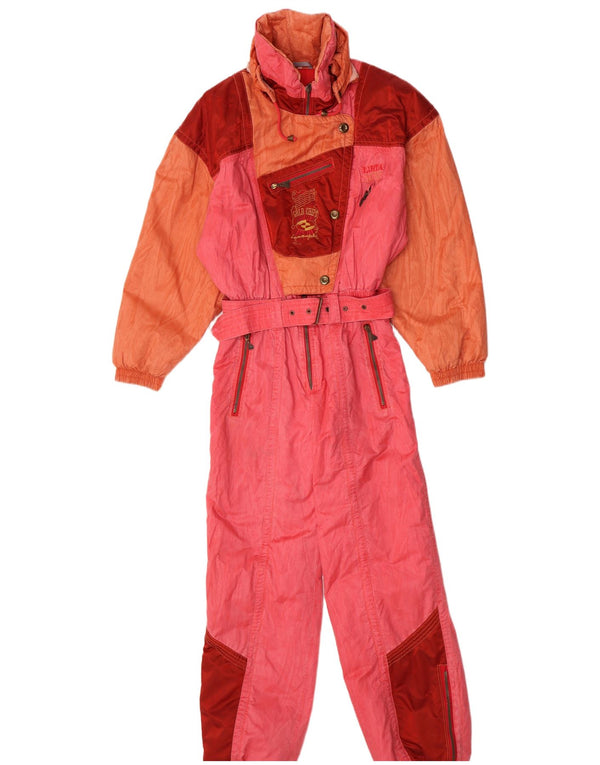 Luhta Mono de esquí holgado con capucha para mujer, talla 40, color rosa pequeño