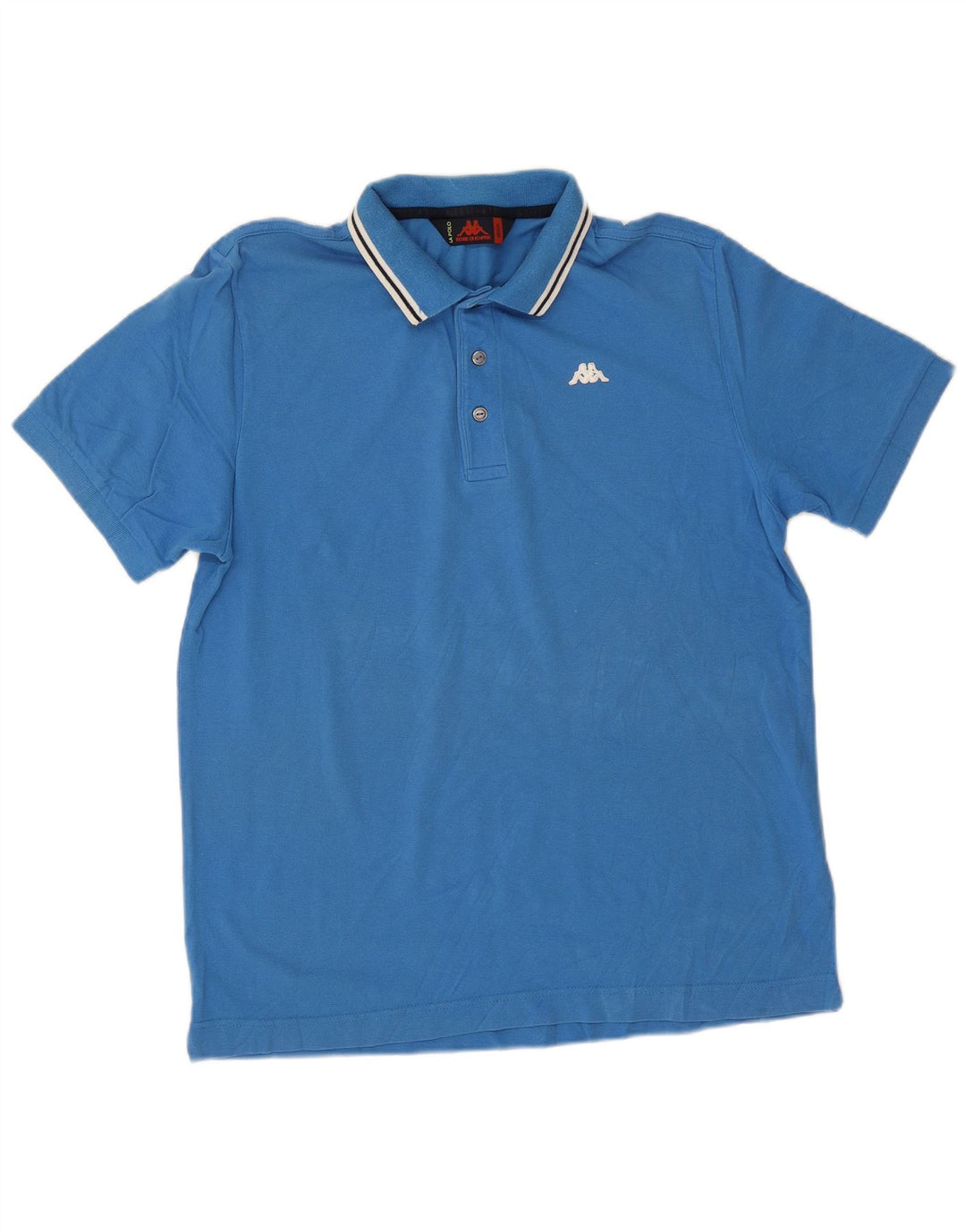 Polo Kappa Hombre Algodón Azul Medio