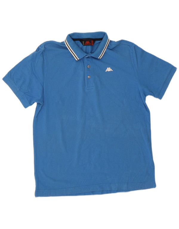 Polo Kappa Hombre Algodón Azul Medio