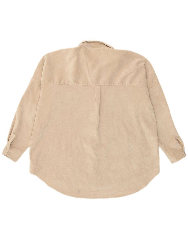 Zara Mujer Camisa De Pana Extragrande UK 46 Large Beige
