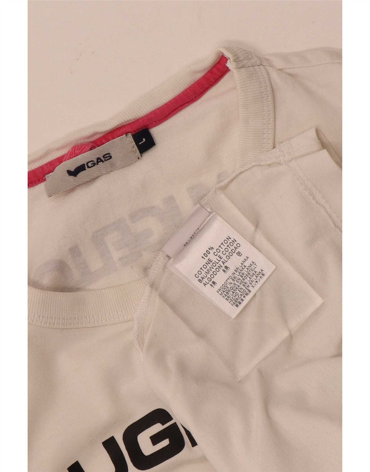 Gas - Camiseta gráfica para hombre, talla grande, algodón blanco