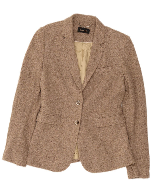 Massimo Dutti Chaqueta Blazer De 2 Botones Mujer EU 38 Small Beige Lana Moteada