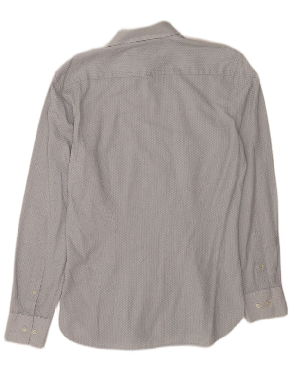 Ted Baker Camisa para hombre Talla 15 Algodón geométrico azul medio