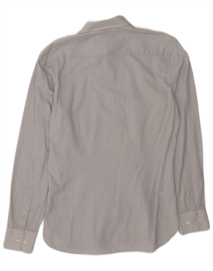 Ted Baker Camisa para hombre Talla 15 Algodón geométrico azul medio