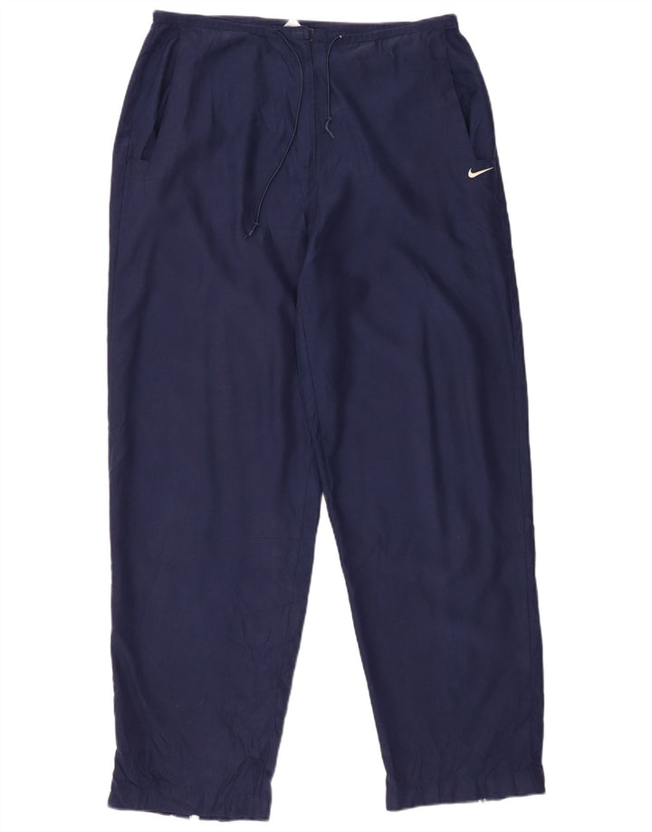 NIKE Pantalones casuales cónicos para mujer US 12/14 Large W32 L30 Azul marino