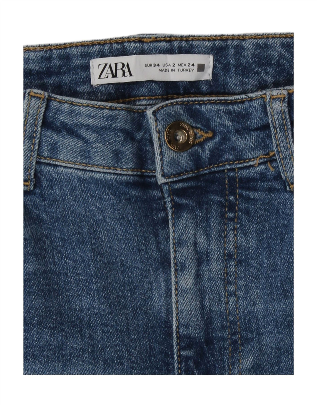 Zara Vaqueros Acampanados Mujer EU 34 2XS W24 L31 Azul