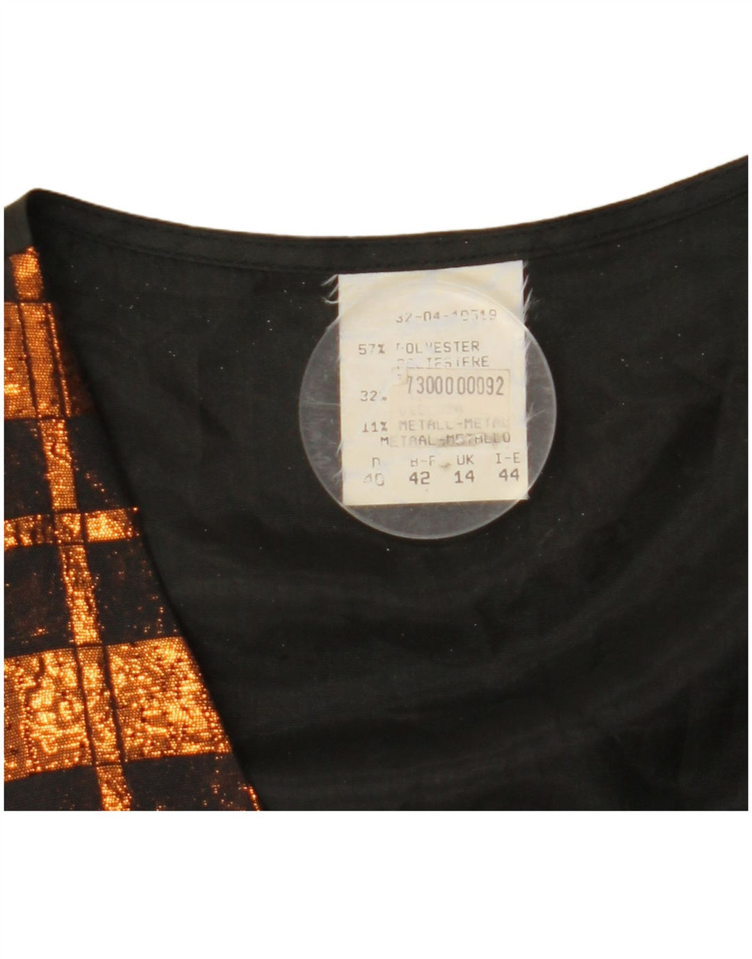 VINTAGE Chaleco de Mujer Reino Unido 14 Marrón Medio Check Poliéster