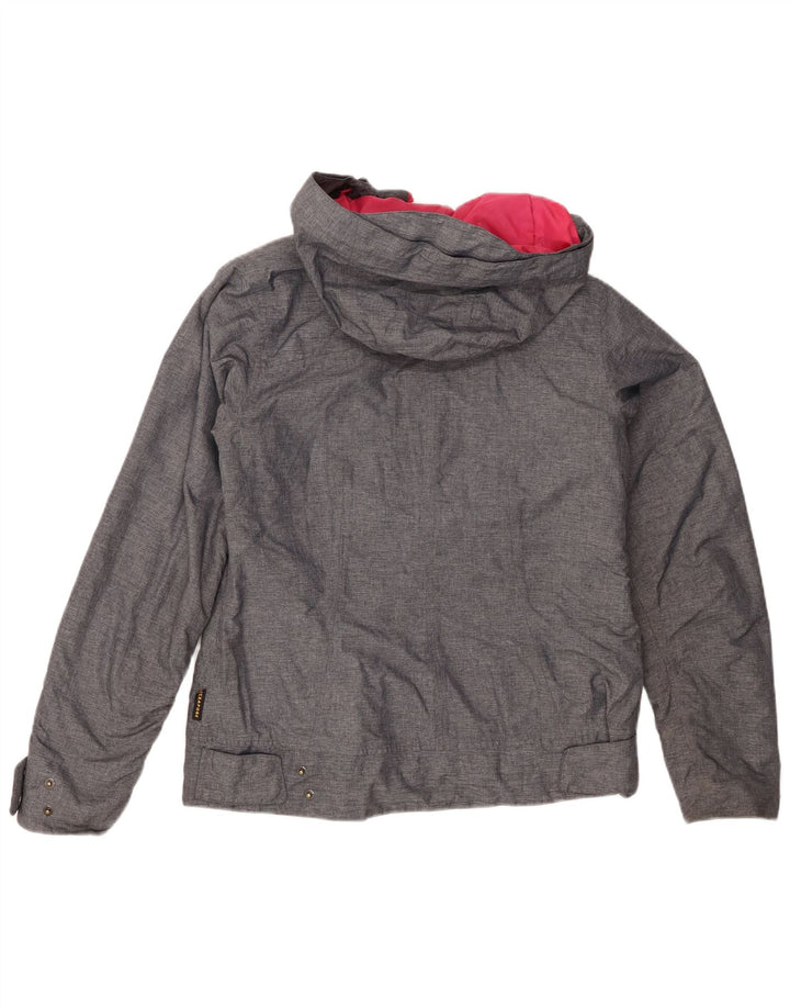 Jack Wolfskin Chaqueta cortavientos con capucha para mujer UK 10 Small Grey Poliéster