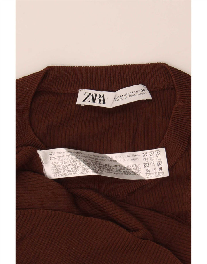 Zara Mujer Chaleco Top UK 42 Viscosa Marrón Medio