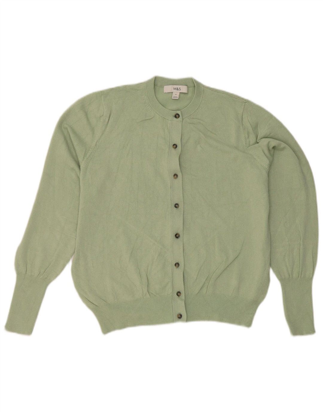 Marks & Spencer Suéter tipo cárdigan para mujer UK 44 Viscosa verde medio