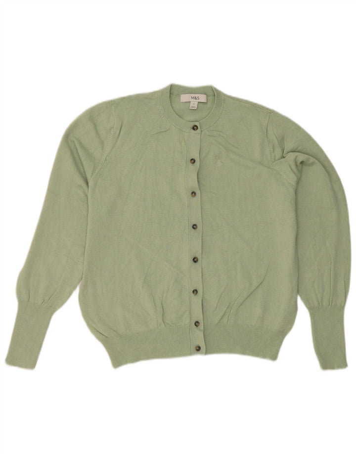 Marks & Spencer Suéter tipo cárdigan para mujer UK 44 Viscosa verde medio